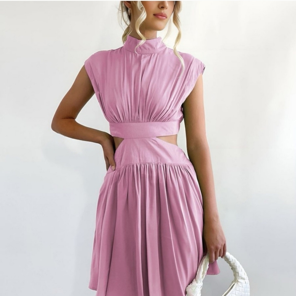 Commense Pink Cutout Dress